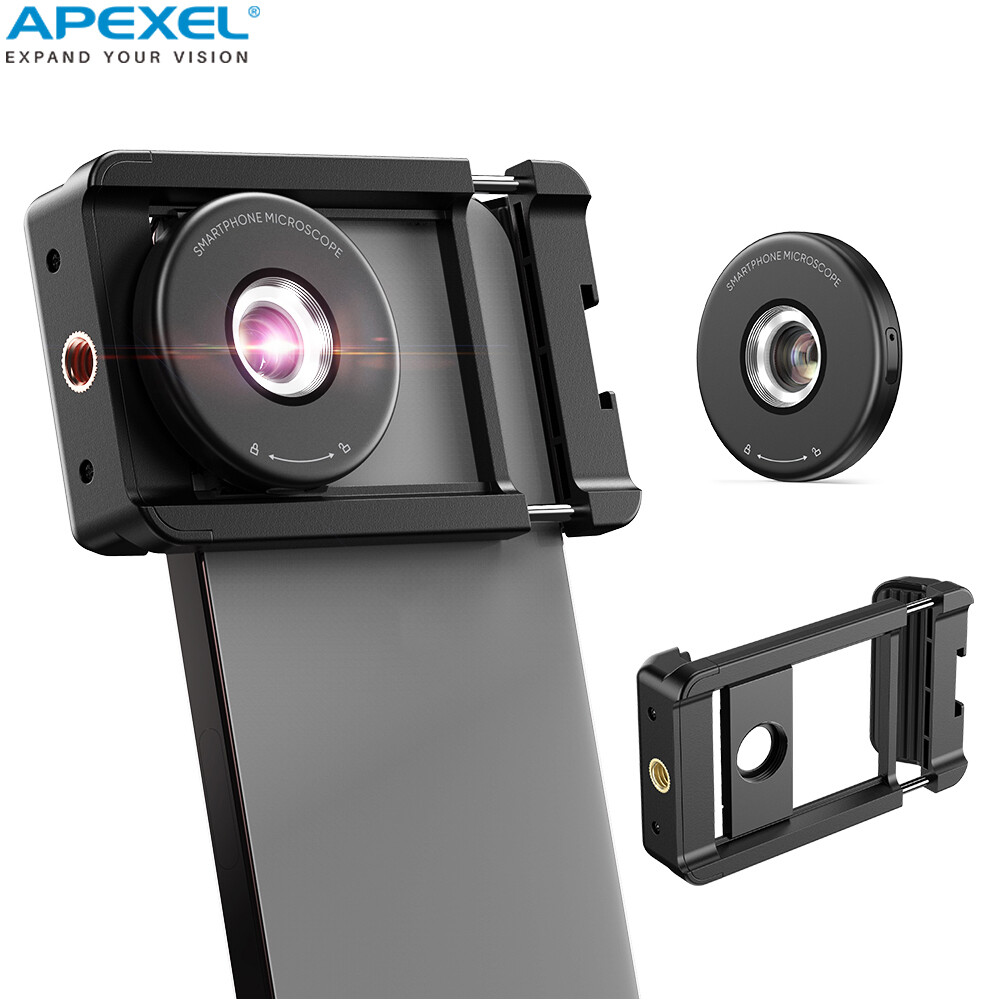 Apexel điện thoại ống kính macro kỹ thuật số ống kính hiển vi cho điện thoại thông minh Camera micro với đèn LED bổ sung ánh sáng Bộ lọc CPL phổ kẹp gắn thay thế cho Iphone Huawei Samsung điện thoại