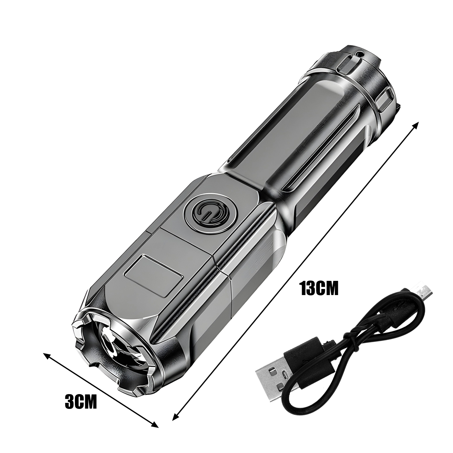 Professional Led Torch Rechargeable Zoomable Uv Flashlight_voghion.com