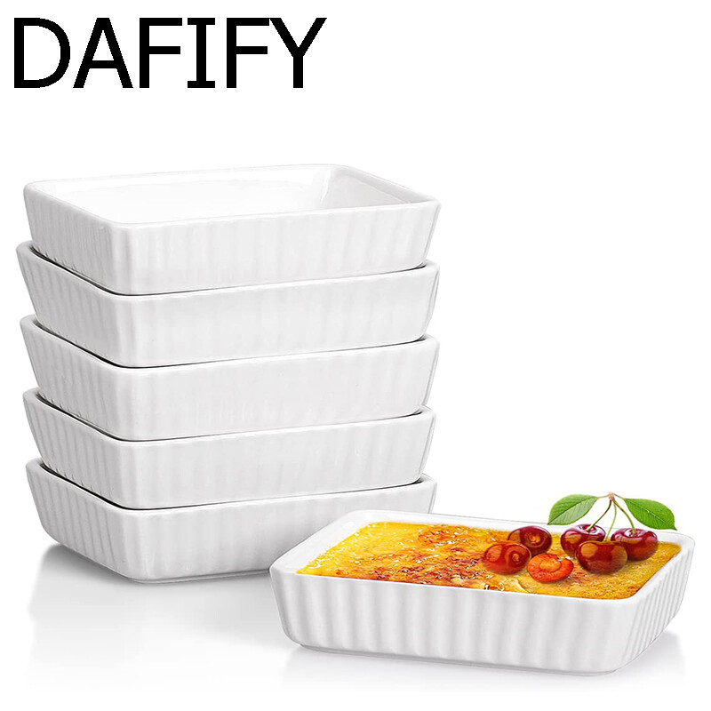 [DAFIFY 8 Pcs Porcelain Ramekins 4 oz Oven Safe - Square Ramekin for Creme Brulee, Small Bowls for Appetizer, Dessert, Snacks, Baking,DAFIFY 2 Pcs Porcelain Ramekins 4 oz Oven Safe - Square Ramekin for Creme Brulee, Small Bowls for Appetizer, Dessert, Sna ราคา 582 บาท*ส่งฟรี
