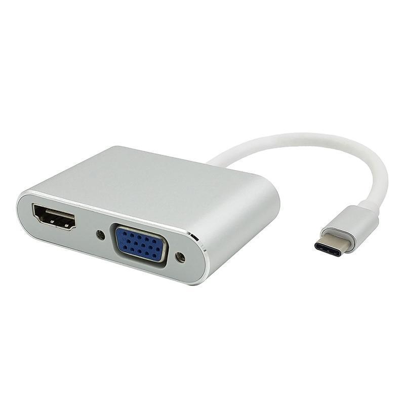 USB Type C to HDMI & VGA Adapter USB-C Support 4K*2K 1080P 21 USB C to HDMI 4K VGA 1080P Type C to HDMI VGA Adapter USB-C Support 4K2K 1080P for Macbook Google Pixel Type-c to HDMI VGA (3)