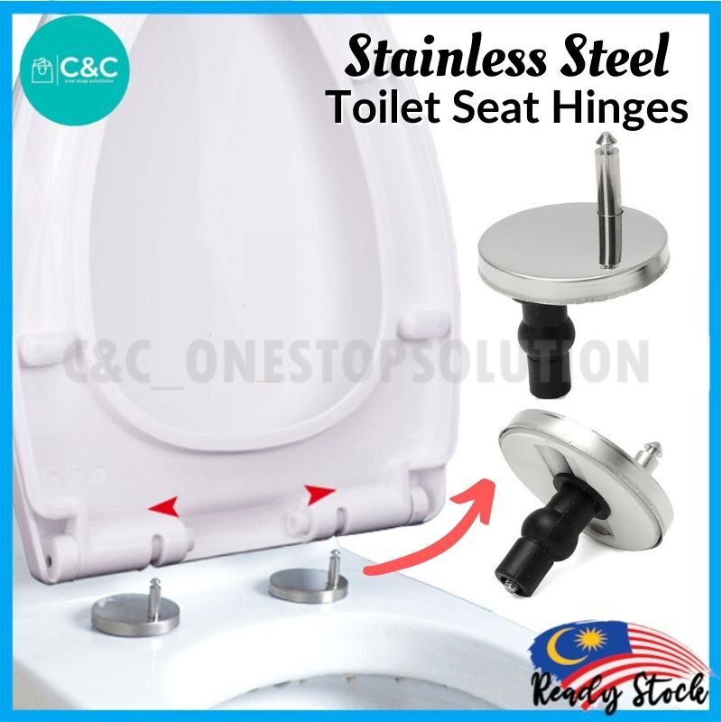 2Pcs SUS 304 Toilet Seat Hinge For Toilet Attachment Set Stainless 