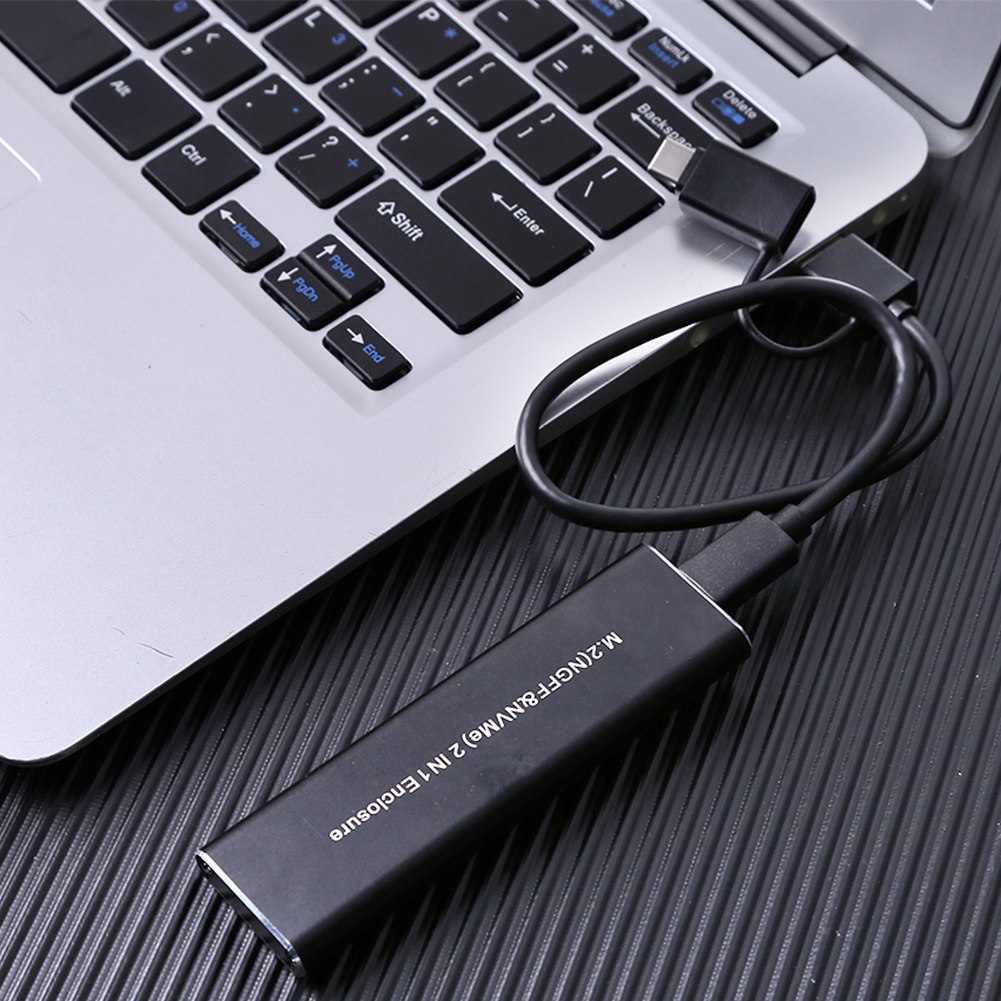Kingspec m2 nvme & ngff vỏ đựng ổ ssd 10gbps hdd hộp m.2 nvme & ngff ssd để usb 3.1 bao vây loại-a để loại-c cáp cho m.2 ssd với otg