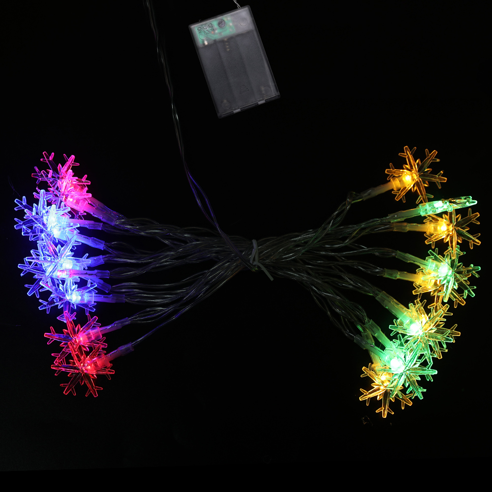 2.5M LED Snowflake Star Fairy String Lights / USB Battery Powered Light for Christmas Tree Party decor