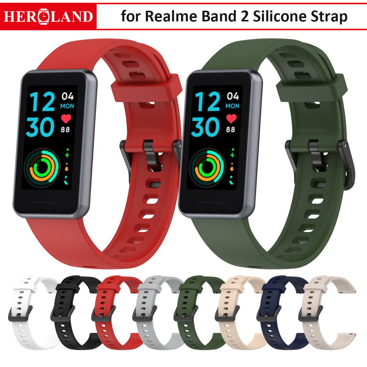 Cinturino In Silicone Sostitutivo Per Realme Band 2, 18 Mm, Quick Release, Colori Vivaci - 2