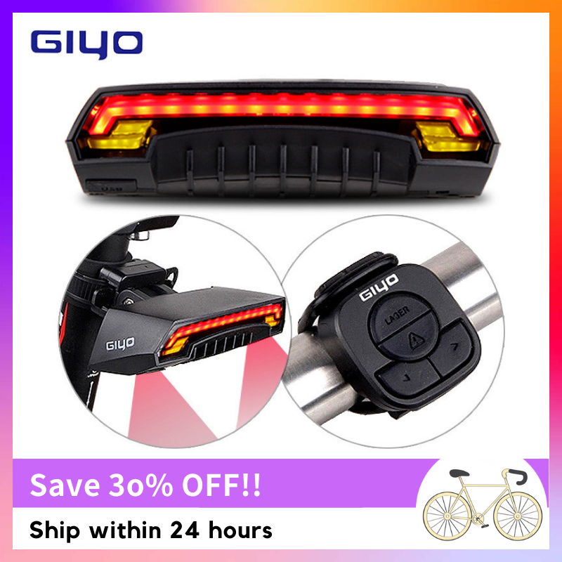 GIYO Bike Turn Signals For Bicycle Taillight LED Rechargeable USB Powerful