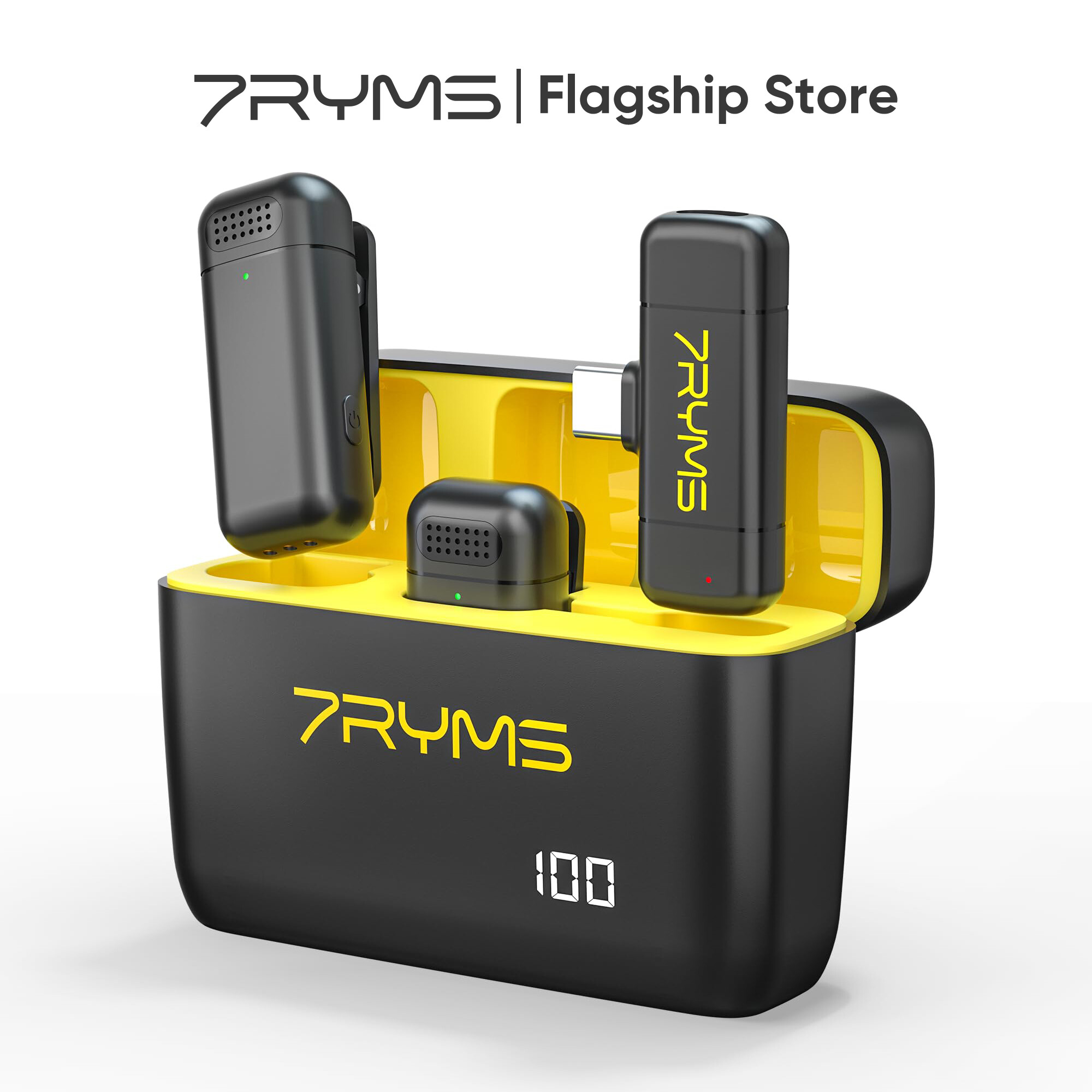 7RYMS Rimo S1 Wireless Lavalier Microphone with Charging Case for Smartphones and Tablets, Mini Wireless Lapel Microphone for Video Recording with Noise Cancellation for iPhone 15 Huawei Samsung ราคา 1,232 บาท*ส่งฟรี