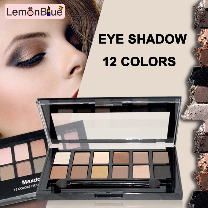 Gambar LemonBlue Eyeshadow Palette 12 Colors Portable Long Lasting Makeup Cosmetic for Women