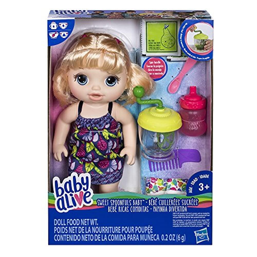 Baby Alive Sweet Spoonfuls Blonde Baby Girl Doll E0586