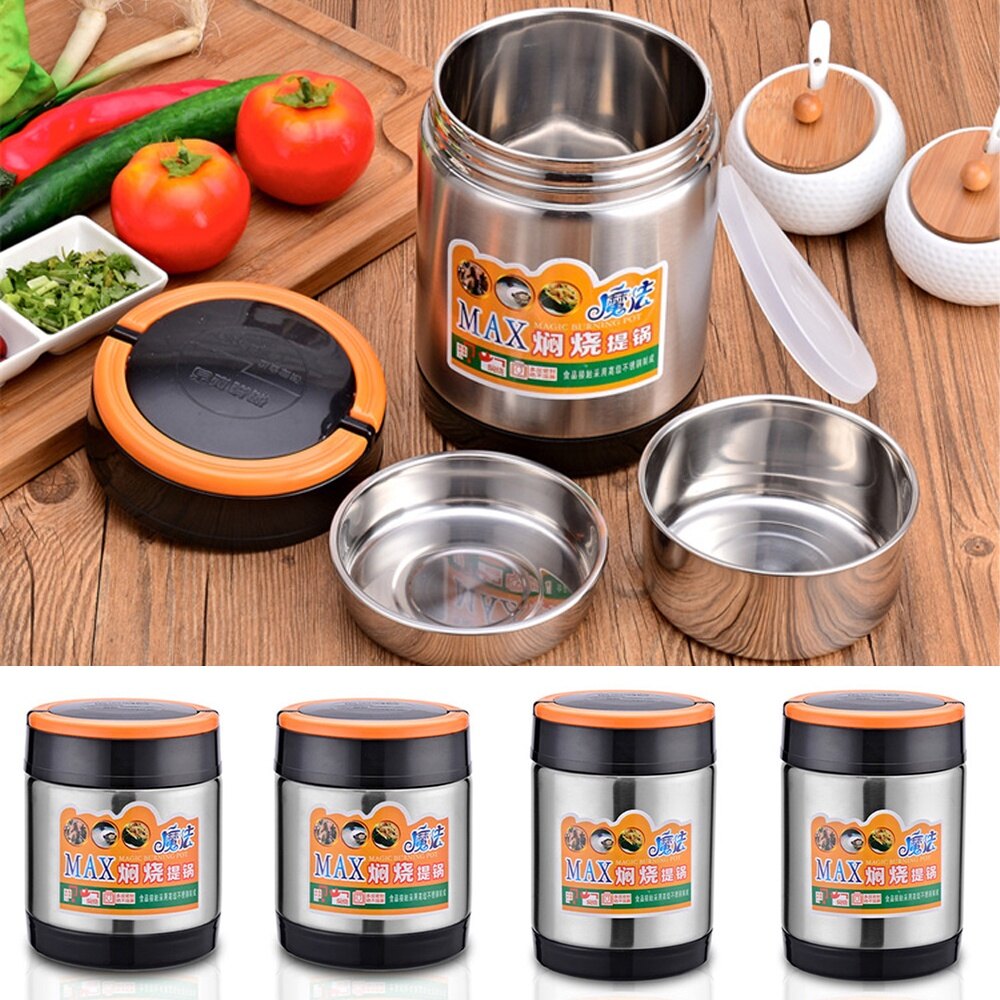 Gambar Thermos Food Jar Thermos Flask Bottle Mug Thermal Lunch Box Stainless Pot Food Container