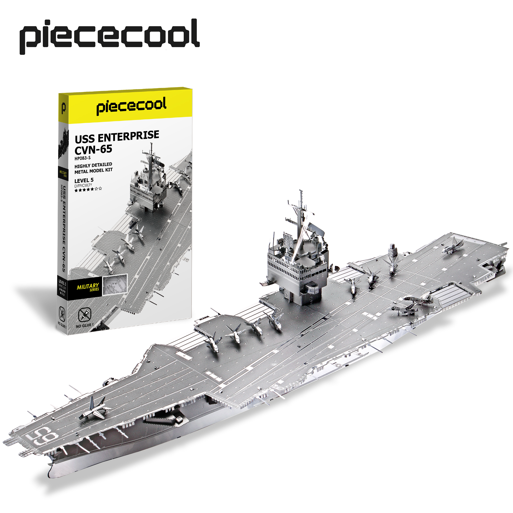 Piececool 3D Metal Puzzles High Quality Military Model Building Kits - Uss Enterprise CVN-65 Aircraft Carrier DIY Jigsaw Puzzle, Christmas New Year Birthday Gifts for Adults Kids ราคา 599 บาท*ส่งฟรี