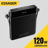 Essager 120W 20000mAh pin sạc dự phòng với Type-C cáp lightning hỗ trợ PD SCP fcp PPS qc100w Sạc Nhanh Màn hình hiển thị kỹ thuật số siêu Thiết kế mỏng