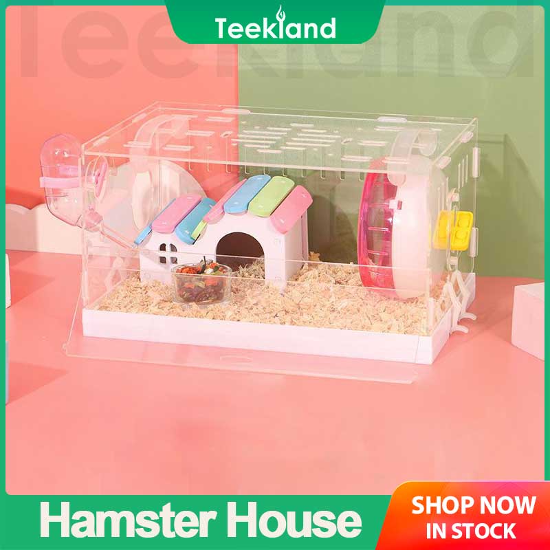 Teekland Hamster House, Small Pet Cage, Clear Acrylic, Large Villa. Basic Guinea Pig Cage, Toys, Accessories, Package, Large Nest ราคา 623 บาท*ส่งฟรี