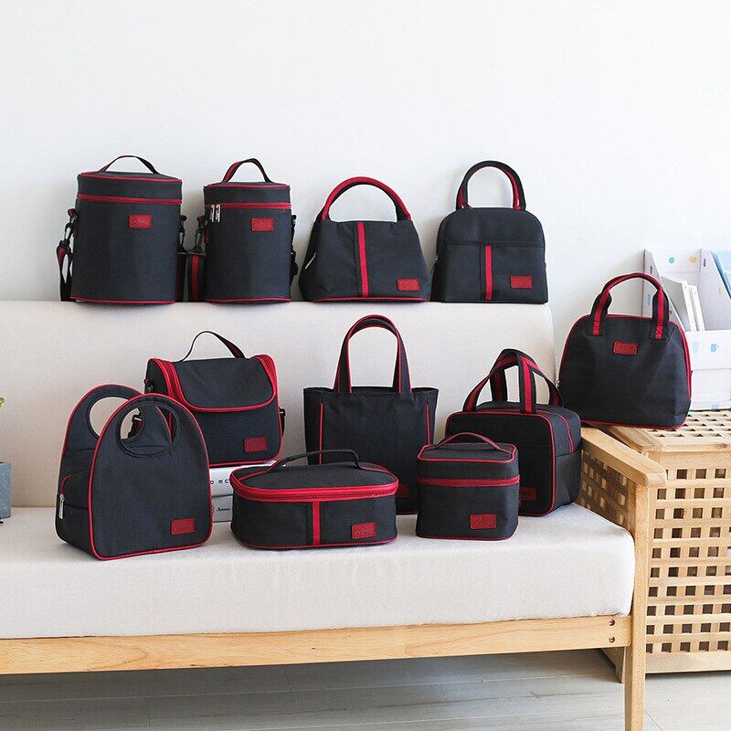 Gambar Thermal Lunch Bag Women Portable Insulated Cooler Bento Tote Family Travel Picnic Drink Fruit Food Fresh Organizer Accessories