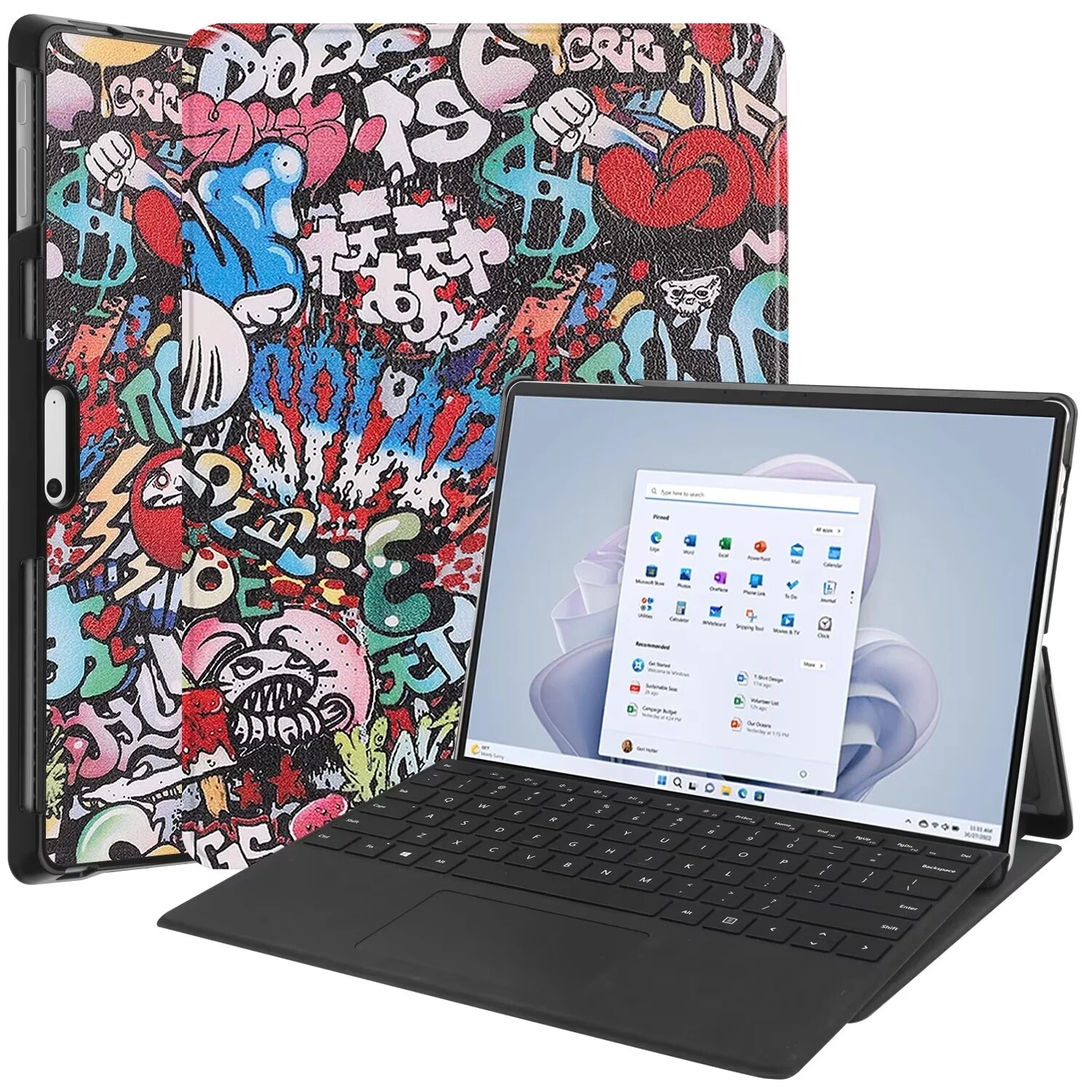 Ốp lật nam châm cho surface pro 9 ốp bảo vệ 13 inch ốp da pu giá đỡ đứng