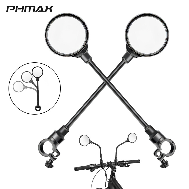 Phmax gương chiếu hậu xe đạp sang trọng mới gương chiếu hậu sau xe đạp tầm rộng trong suốt phụ kiện xe đạp leo núi có thể điều chỉnh