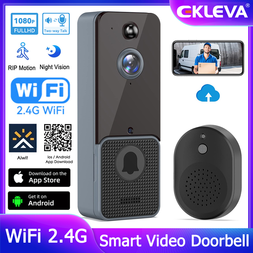 EKLEVA T6 Smart Wireless WiFi Video Doorbell Smart Home Outdoor Door Bell Intercom HD Night Vision Motion Detection Security Protection(battery no inlcude) ราคา 1,127 บาท*ส่งฟรี