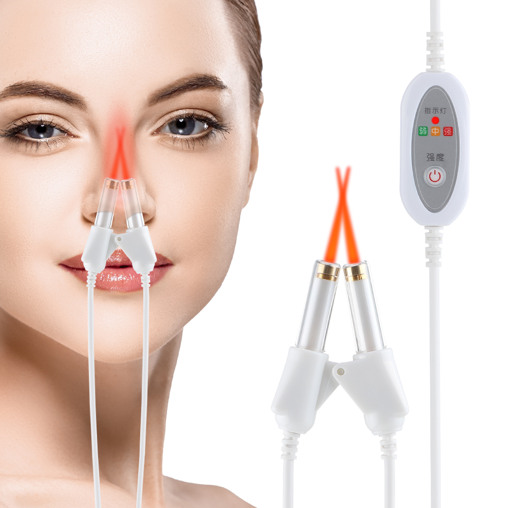 Pastsky hai đầu mũi khoang 650nm laser vật lý trị liệu dòng mũi Thiết bị chăm sóc 3 Gear Laser mũi Massager mũi điều trị giảm dị ứng hô hấp dị ứng