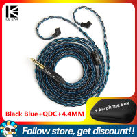 Kbear ST12 cáp 8-Strand 4N OFC mạ bạc nâng cấp cáp 3 màu 3.5/4.4mm phích cắm 2pin/qdc kết nối optionals 1.2m Tai nghe dây cho kbear LARK rosefinch KS1 KZ merga Vader ZS10 Pro 2 giao Hưởng zsn Pro 2 edx Pro x pr3 edx Lite zat thầu dầu krila zex