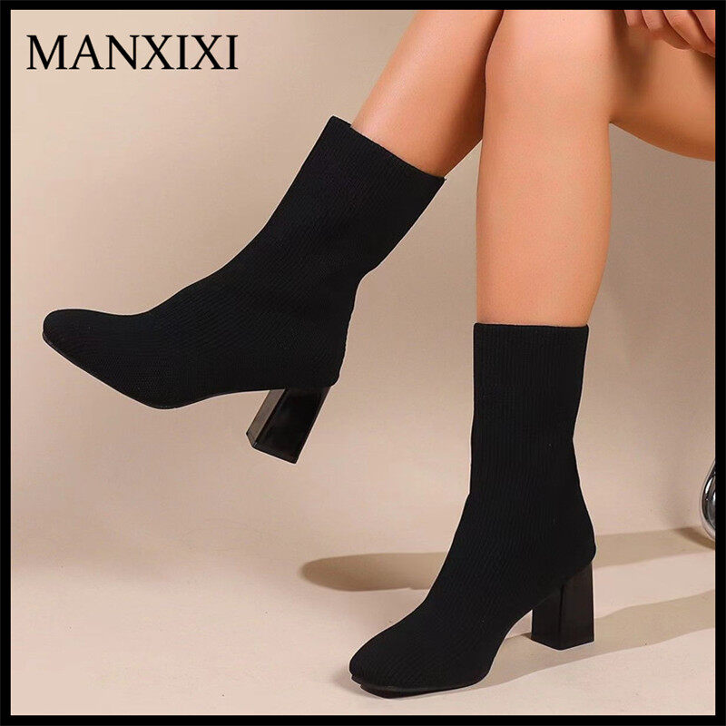 MANXIXI Fashion Women Boots Beautiful 6 cm High Heels Sandals (35-42 Size) ราคา 588 บาท*ส่งฟรี
