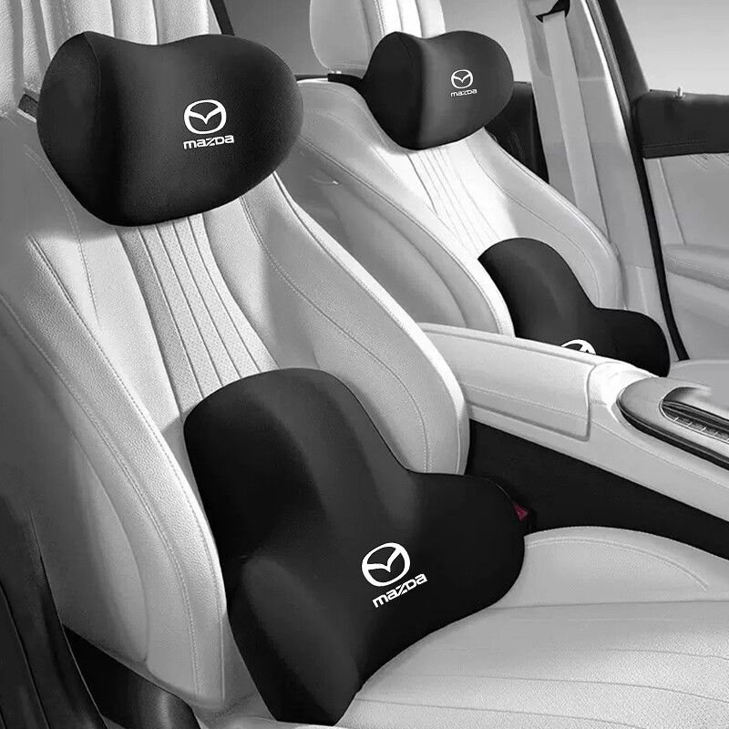 Fit for Mazda CX-3 CX-5 Atenza bt-50 Mazda 2 Mazda 6 Memory Foam Car Neck Pillow Protective Lumbar Back Support Breathable Car Headrest Cushion Relieve Stress Car Seat Pillow ราคา 230 บาท*ส่งฟรี