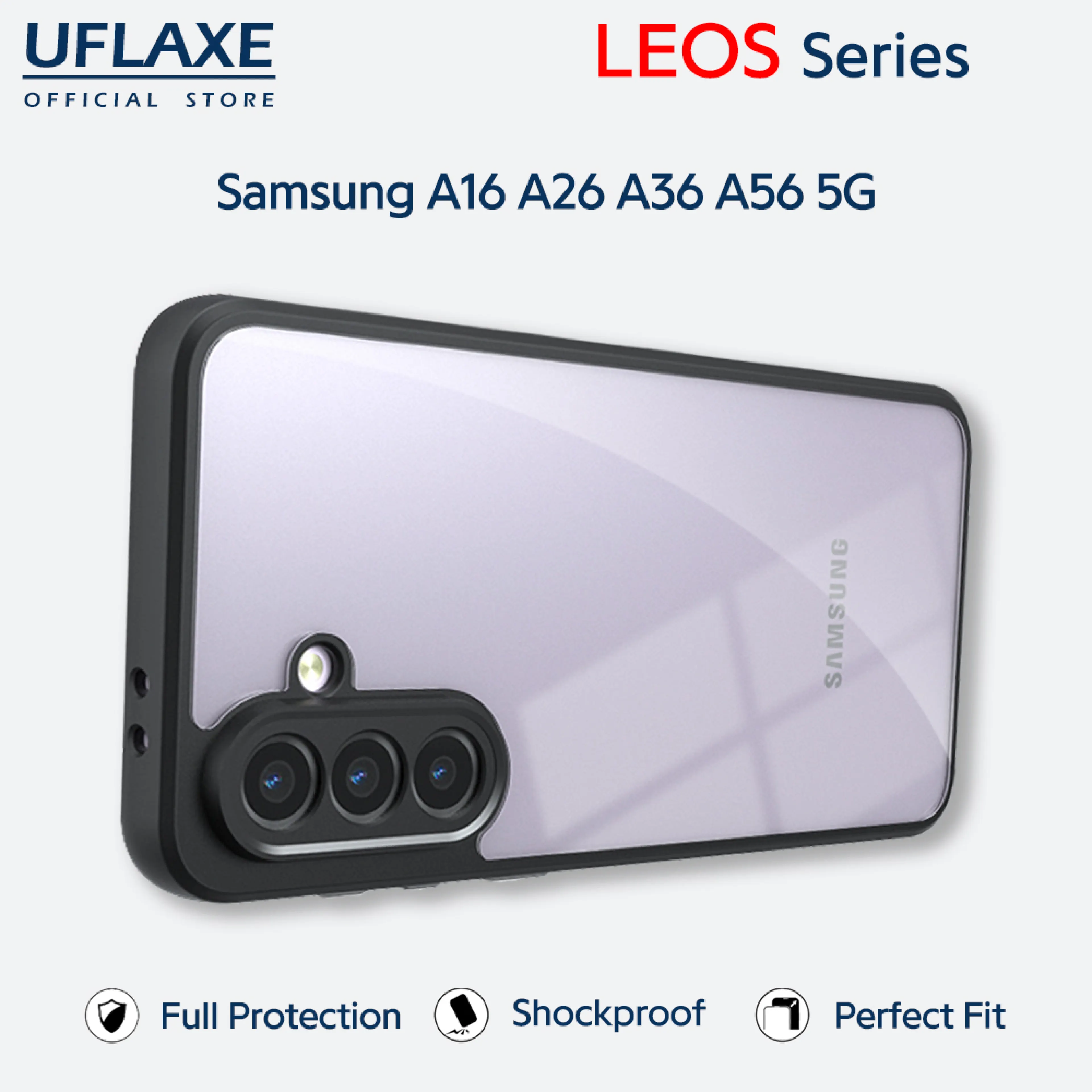 UFLAXE LEOS - For Samsung Galaxy A16 A26 A36 A56 5G Case - Matte Clear Shockproof Hard Case | Anti-Yellowing Anti-Fingerprint Durable Phone Case