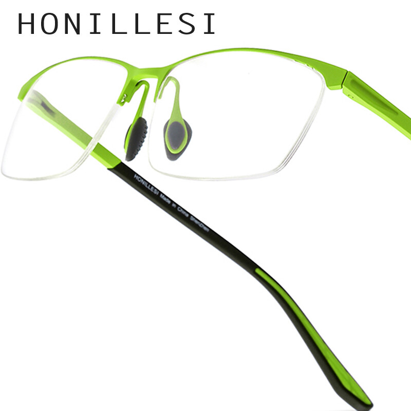 HONILLESI Titanium Glasses Men Brand Design Semi-Rimless Ultralight Eyeglasses Frame New High-end Quality Sports Half-Rim Optical Eyewear 7301