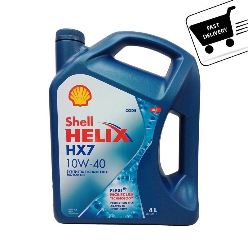 600039823 Shell Helix HX7 10W40 Semi Synthetic Engine Oil 4L Hong Kong For Toyota , Honda , Lexus , Proton , Perodua , Mazda , Hyundai , Kia