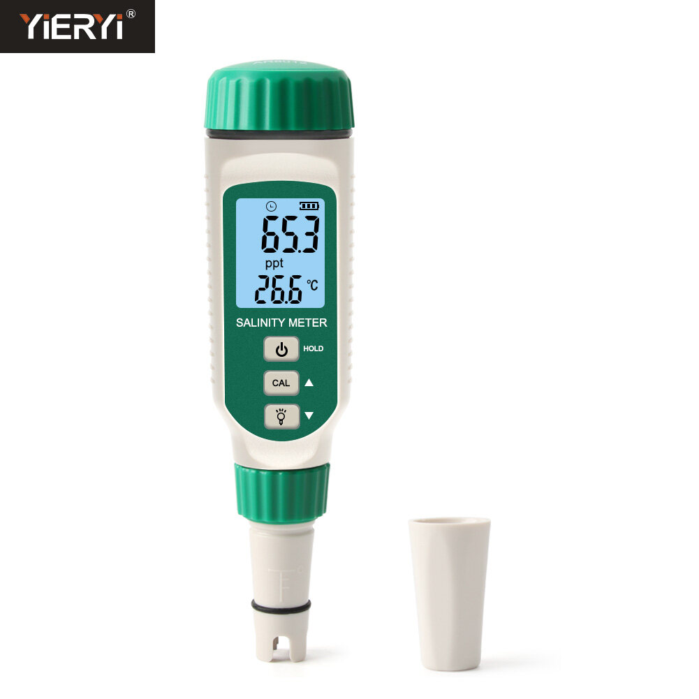 yieryi Portable AR8012 Digital Salinity Tester Salinometer ATC Seawater Salty Brine Meter