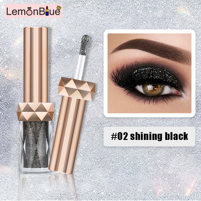 Gambar LemonBlue Liquid Eyeshadow Glitter Pearlescent Liquid Eyeshadow Waterproof Quick Drying Liquid Eyeshadow Glitter Pearlescent Liquid Eyeshadow Waterproof Quick Drying Cosmetic Tool for Women Girls