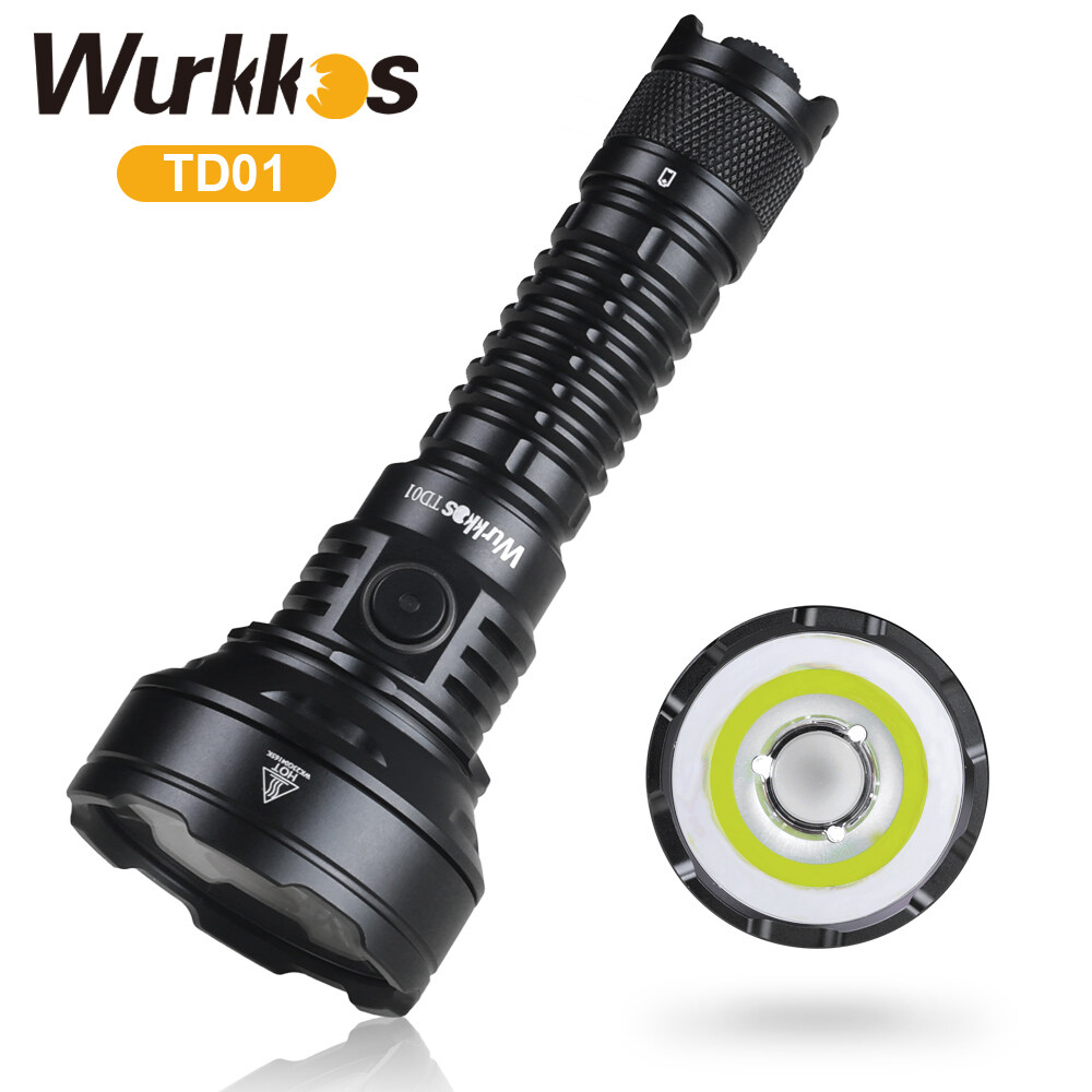 Wurkkos Td01 21700 đèn pin chiến thuật có thể sạc lại LED USBC 2200lm Torch PMMA ống kính ném 1039M IPX8 không thấm nước EDC đuôi chuyển đổi