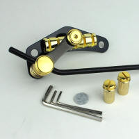GUYKER Tune-O-Matic Style Electric Guitar Bridge Stop Bar Tailpiece Tremolo for LP SG Guitars Gold/Chrome Copper material
