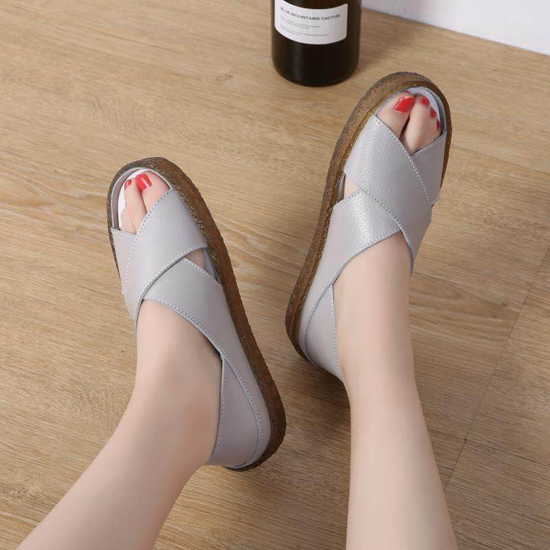 Dosreal Giày Sandal Nữ Mùa Hè Đế Giày Xăng Đan Nữ Size Lớn 35-44 Peep