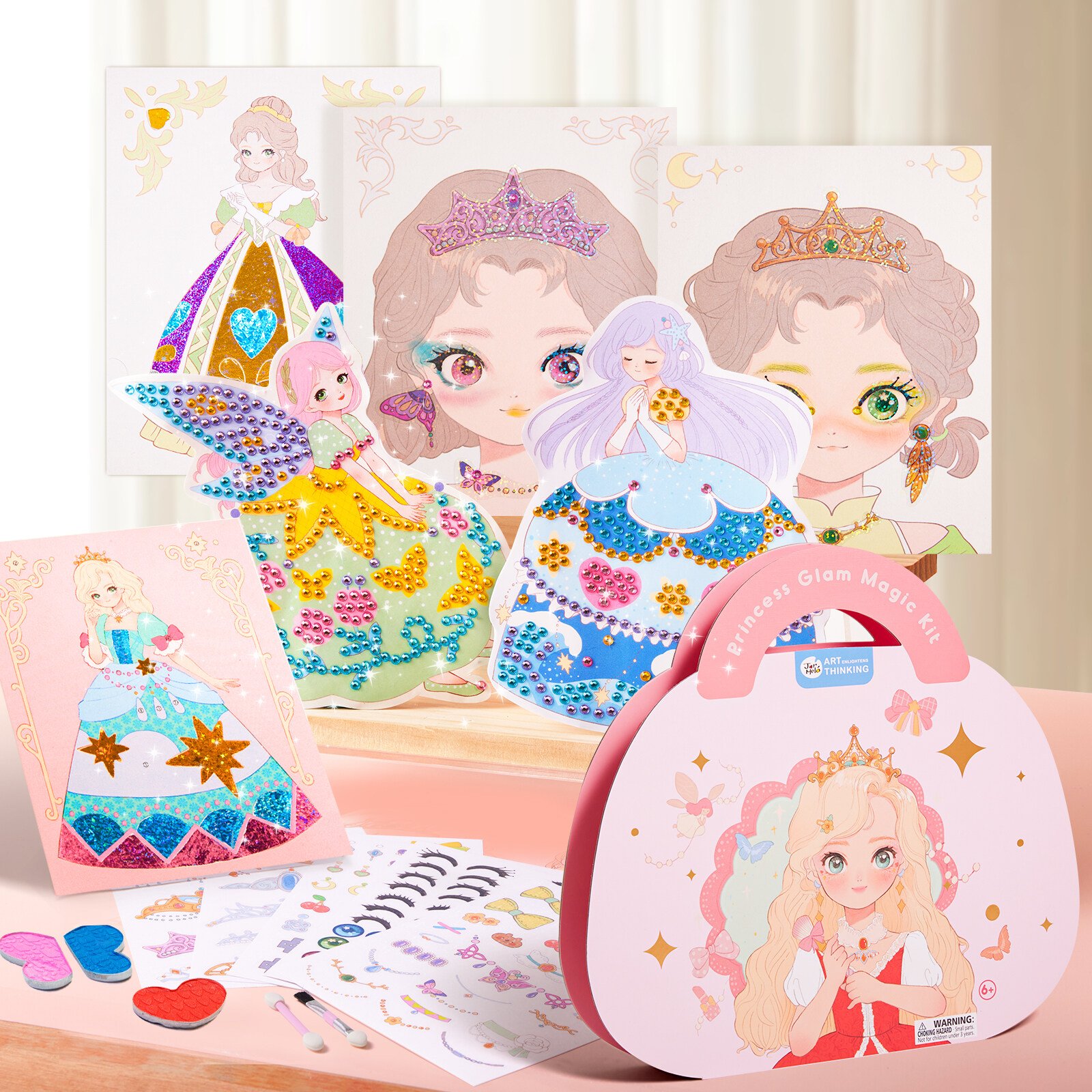 MIROLA KIDS Bazaar Princess Cosmetic Bag 4 in 1 Portable Activity Book Set make up toys for girls