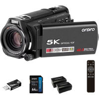ORDRO 5K Video Camera XV80 Camcorder 48MP WiFi IR Night Vision Camera for YouTube 12X Optical Zoom 3.5 Touch Screen Live Camera Recorder