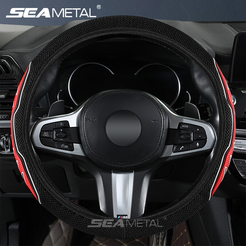 SEAMETAL Car Steering Wheel Cover 38cm Breathable Anti Slip Car Steering Cover Protector For Honda Toyota Isuzu ราคา 170 บาท*ส่งฟรี