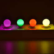 Led Colorfull Bulb, E27 G45 Lamp 1W, Red, Yellow, Blue, Purple, Green, Pink, Orange, White, Warm Light