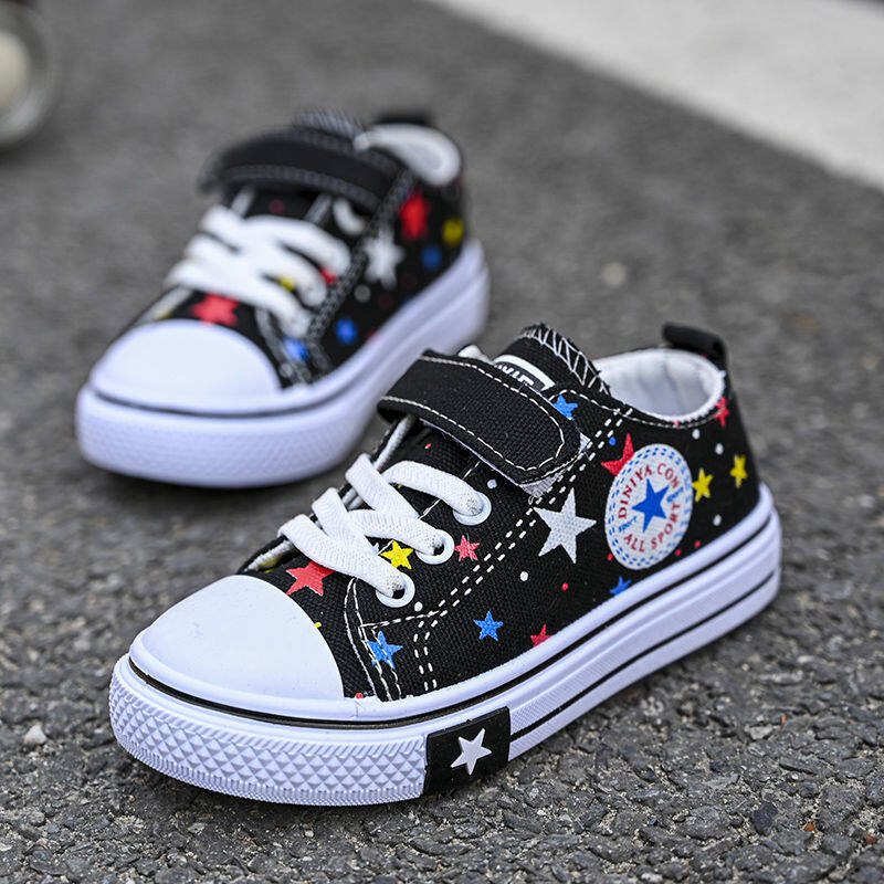 Girls black hot sale canvas sneakers