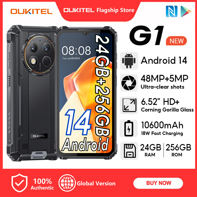[Local stock] Oukitel G1 Android 14 GB + 256 GB 10600 amp 18 W fast charge mobile phone 6.52 inch HD + 48mp + 5MP + 2MP IP68 mobile phone ip69k ราคา 4,485 บาท*ส่งฟรี