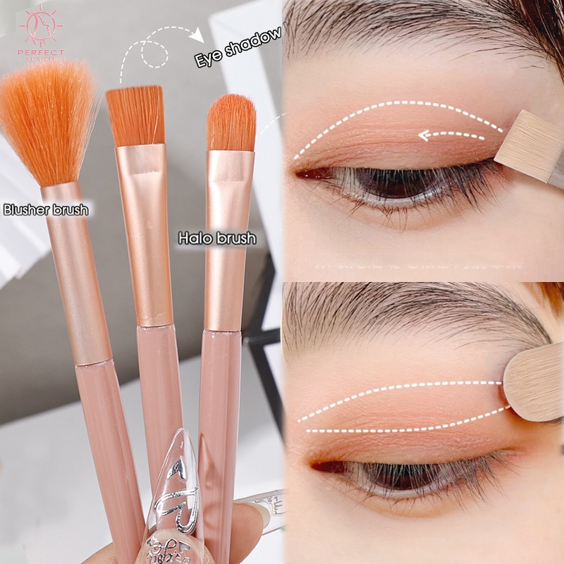 Ba mảnh Bộ cọ trang điểm Eyeshadow cọ vẽ bóng mắt Phấn má kẻ mắt bàn chải thuận tiện dụng cụ trang điểm