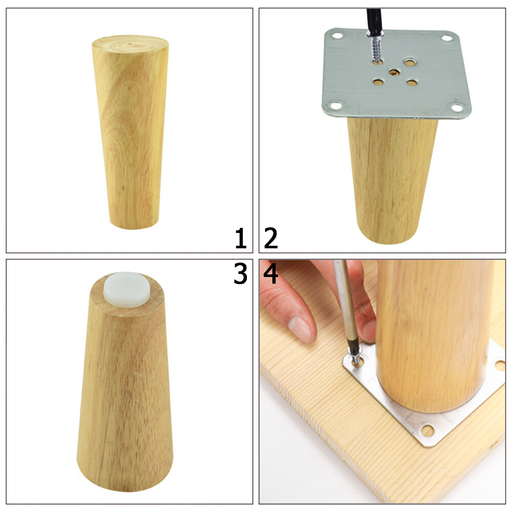 Nobao Gỗ Cao Cấp Chân Sofa Gỗ Cao Su Chân Bàn Xiên Nón Tủ Quần Áo Chân Giường Phong Cách Bắc Âu Chân Đồ Nội Thất Thay Thế