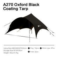 MOBI GARDEN Camping Tarp Sun Shelter Canopy Black Coating Flysheet Anti UV Waterproof Large Space