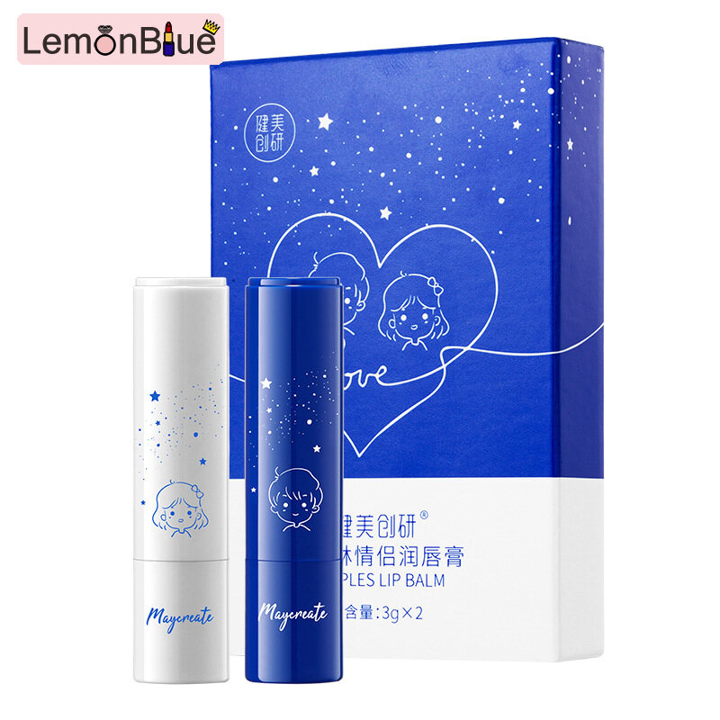 Gambar Set of 2 Lip Care Lip Balm Set for Couple Strawberry   Lemon Flavor Moisturizing Set of 2 Lip Balm Moisturizing   Nourishing Lip Care Strawberry   Lemon Flavor Lipstick for Couple