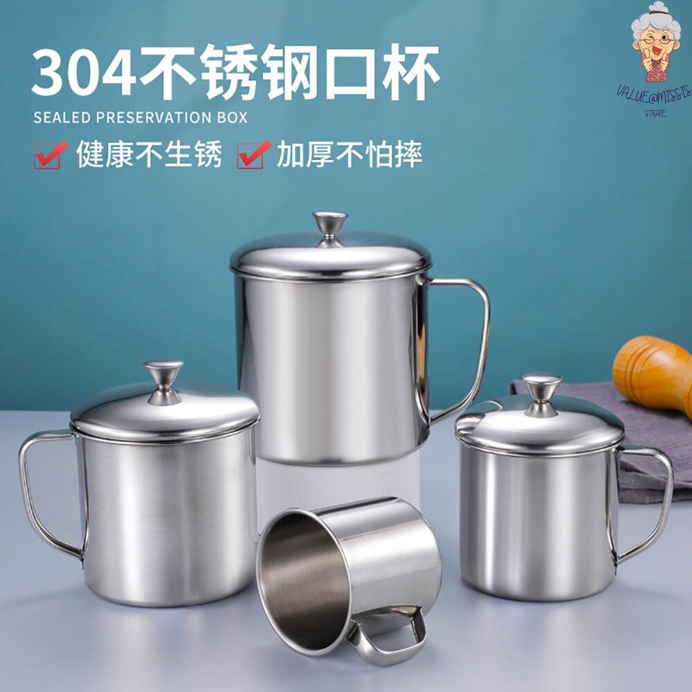 Gambar Stainless Steel 304 Cup With Cover 8cm 9cm 10cm 11cm 304?????????