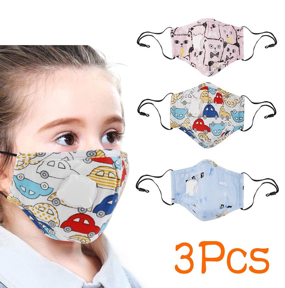 Face Covers for Child Mouth Covers Boys and Girls 3Pcs 5Pcs Kids Cartoon Adult Reusable Face Covers Washable Facial Mouth Nose Shield Breathable for Bike Motorcycle Sport 