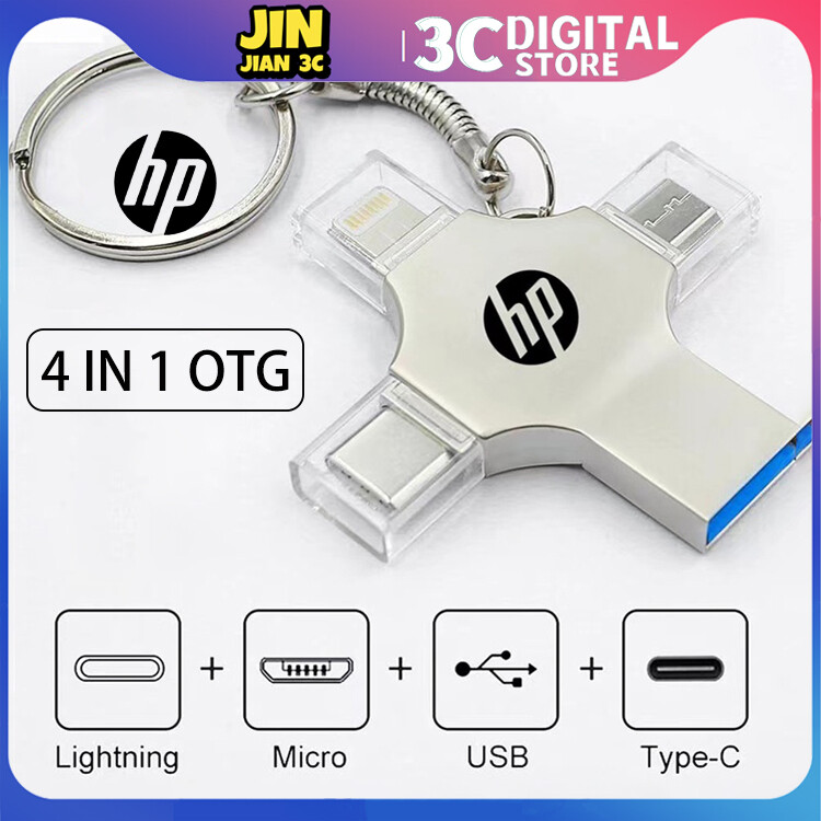 Hp ổ đĩa otg 4 trong 1 ổ đĩa flash 16gb 32gb 64gb 128gb 256gb 512gb 1tb thẻ nhớ usb 3.0 ổ usb nhanh type-c cho micro usb android cho lightning