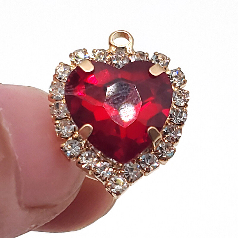 Fashion 1PCS Silver Metal Heart-shaped Color Rhinestone DIY Shoe Charms Decorate Button Shiny Accessories For Women Girls Party Beautiful Gifts - 7