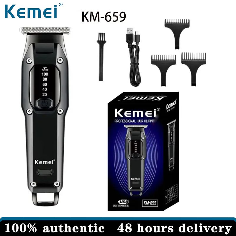 Kemei Grooming Cordless Barber Clippers Hair Cutting Rechargeable USB Beard Trimmer Professional Hair Clippers for Men KM-659 ราคา 599 บาท*ส่งฟรี