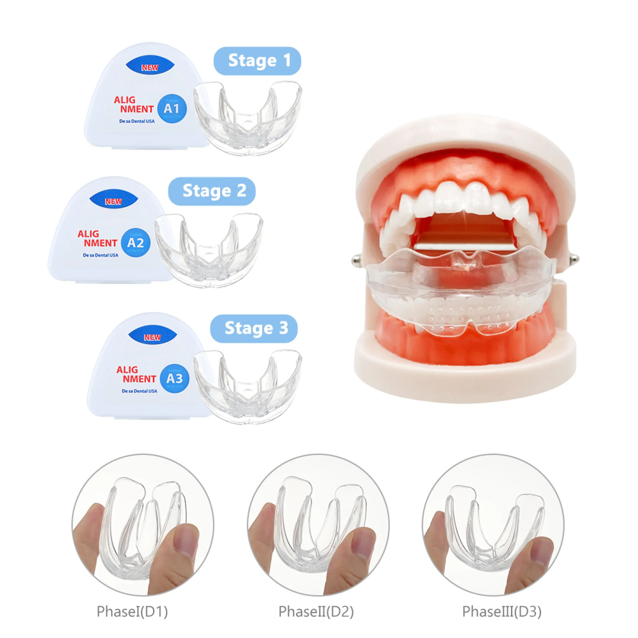 hailicare bộ niềng răng chỉnh nha nha khoa dụng cụ chỉnh răng bằng silicon 3 giai đoạn dụng cụ giữ răng dụng cụ giữ răng dụng cụ chỉnh răng dụng cụ duỗi răng cho trẻ em 9