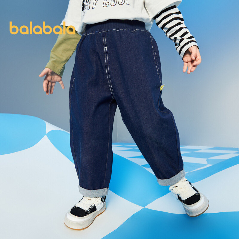 balabala Toddler Girl Boy Pants Spring Simple Trousers Fashion Trendy Cool Casual Jeans - ยี่ห้อ Balabala ราคา 524 บาท*ส่งฟรี