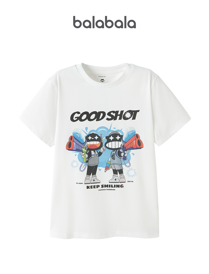 balabala Boy Short Sleeve T-Shirt New Summer Cotton Inner Wear Casual Children Quickdry Top Trendy · v2